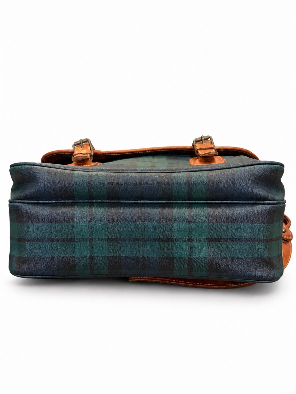 RALPH LAUREN Black Watch Plaid Crossbody Weekend Messenger Laptop Shoulder Bag - Picture 6 of 16